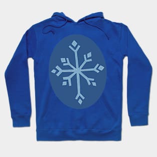 Large Snowflake Digital Illustration in Blues Hoodie